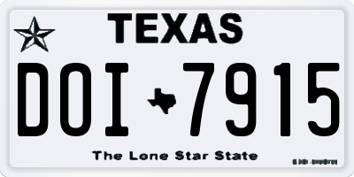 TX license plate DOI7915