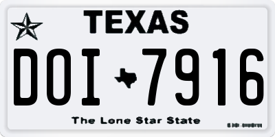 TX license plate DOI7916