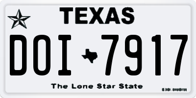 TX license plate DOI7917
