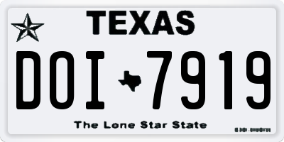 TX license plate DOI7919