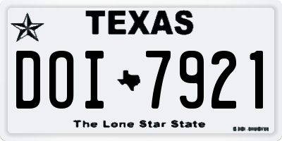 TX license plate DOI7921