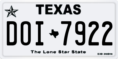 TX license plate DOI7922