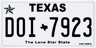 TX license plate DOI7923