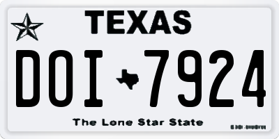 TX license plate DOI7924