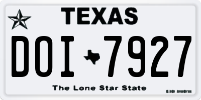 TX license plate DOI7927