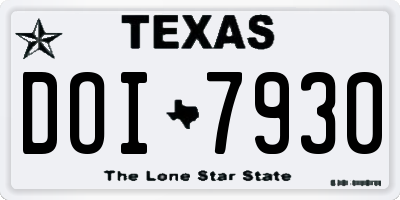 TX license plate DOI7930