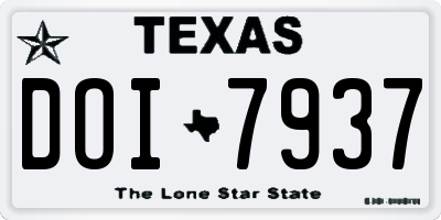 TX license plate DOI7937