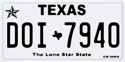 TX license plate DOI7940