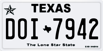 TX license plate DOI7942