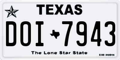 TX license plate DOI7943
