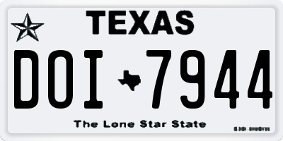 TX license plate DOI7944