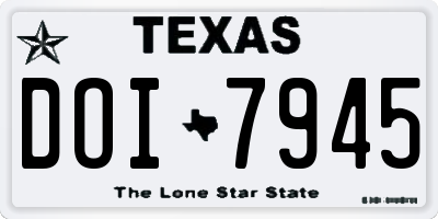 TX license plate DOI7945