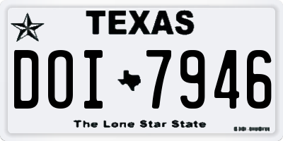 TX license plate DOI7946