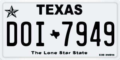 TX license plate DOI7949