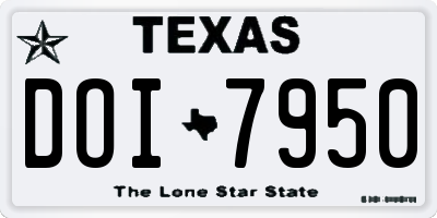 TX license plate DOI7950