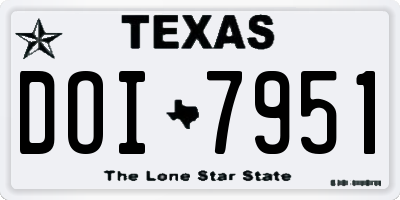TX license plate DOI7951