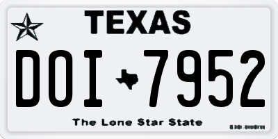 TX license plate DOI7952