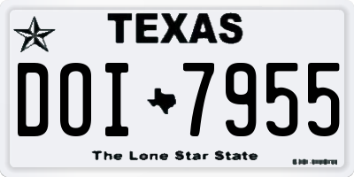 TX license plate DOI7955