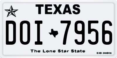 TX license plate DOI7956