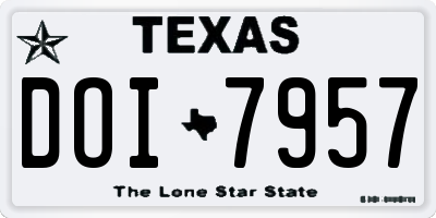 TX license plate DOI7957