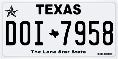 TX license plate DOI7958