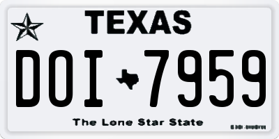 TX license plate DOI7959