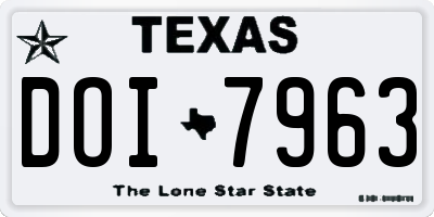 TX license plate DOI7963
