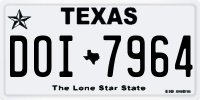 TX license plate DOI7964