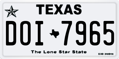 TX license plate DOI7965