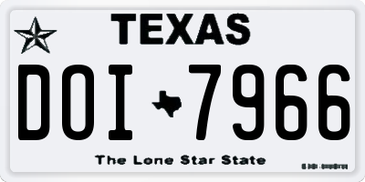 TX license plate DOI7966