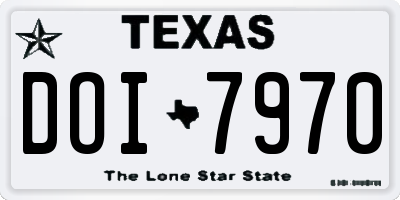 TX license plate DOI7970