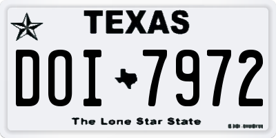 TX license plate DOI7972