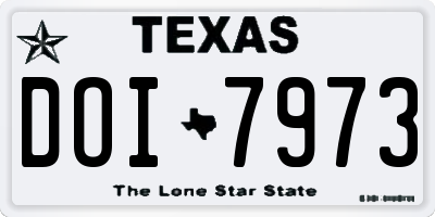 TX license plate DOI7973
