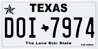 TX license plate DOI7974