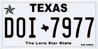 TX license plate DOI7977