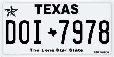TX license plate DOI7978