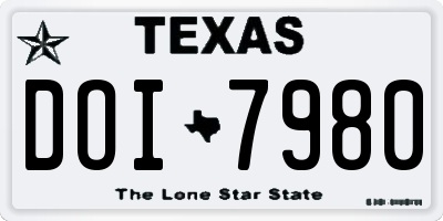 TX license plate DOI7980