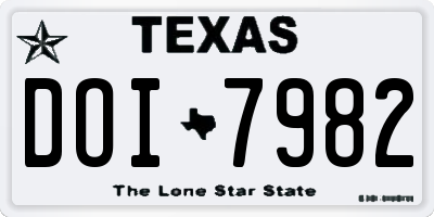 TX license plate DOI7982