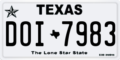 TX license plate DOI7983