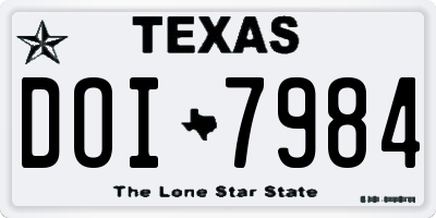 TX license plate DOI7984