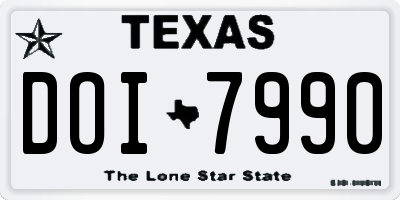 TX license plate DOI7990