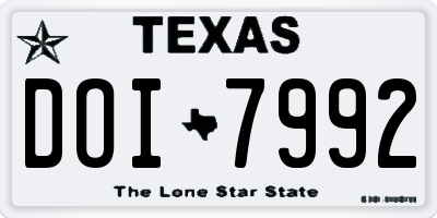 TX license plate DOI7992