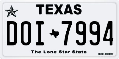 TX license plate DOI7994