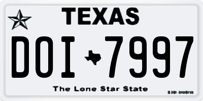 TX license plate DOI7997