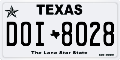 TX license plate DOI8028