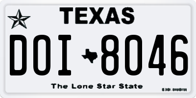 TX license plate DOI8046