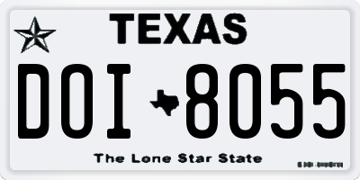 TX license plate DOI8055