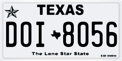 TX license plate DOI8056