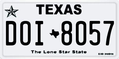 TX license plate DOI8057