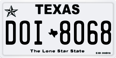 TX license plate DOI8068